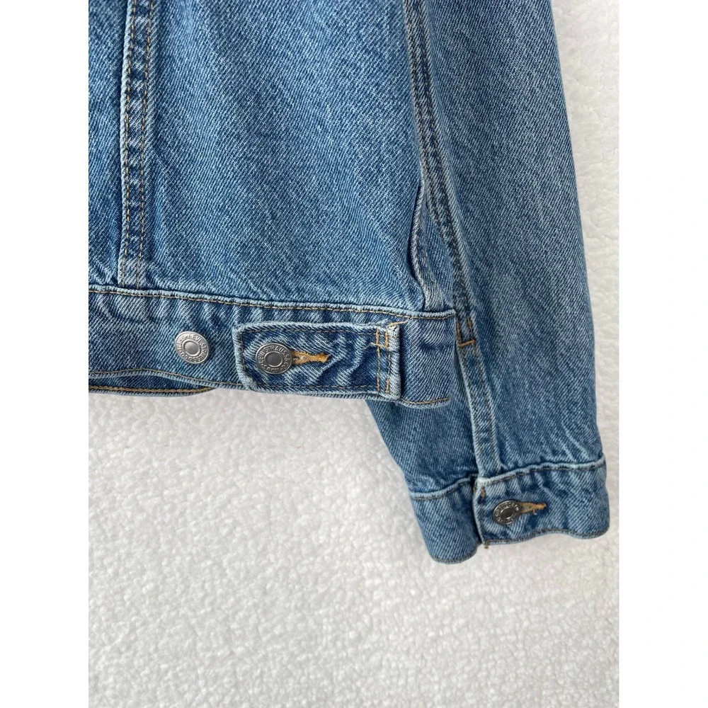 Levis Mens Denim Trucker Jacket Medium Wash Blue Cotton WaterLess Size XL - Picture 8 of 15